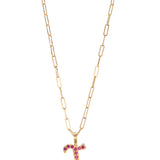La Letra Encrusted Birthstone Necklace