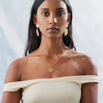 Mixed metal drop earrings
