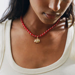 Red beaded necklace