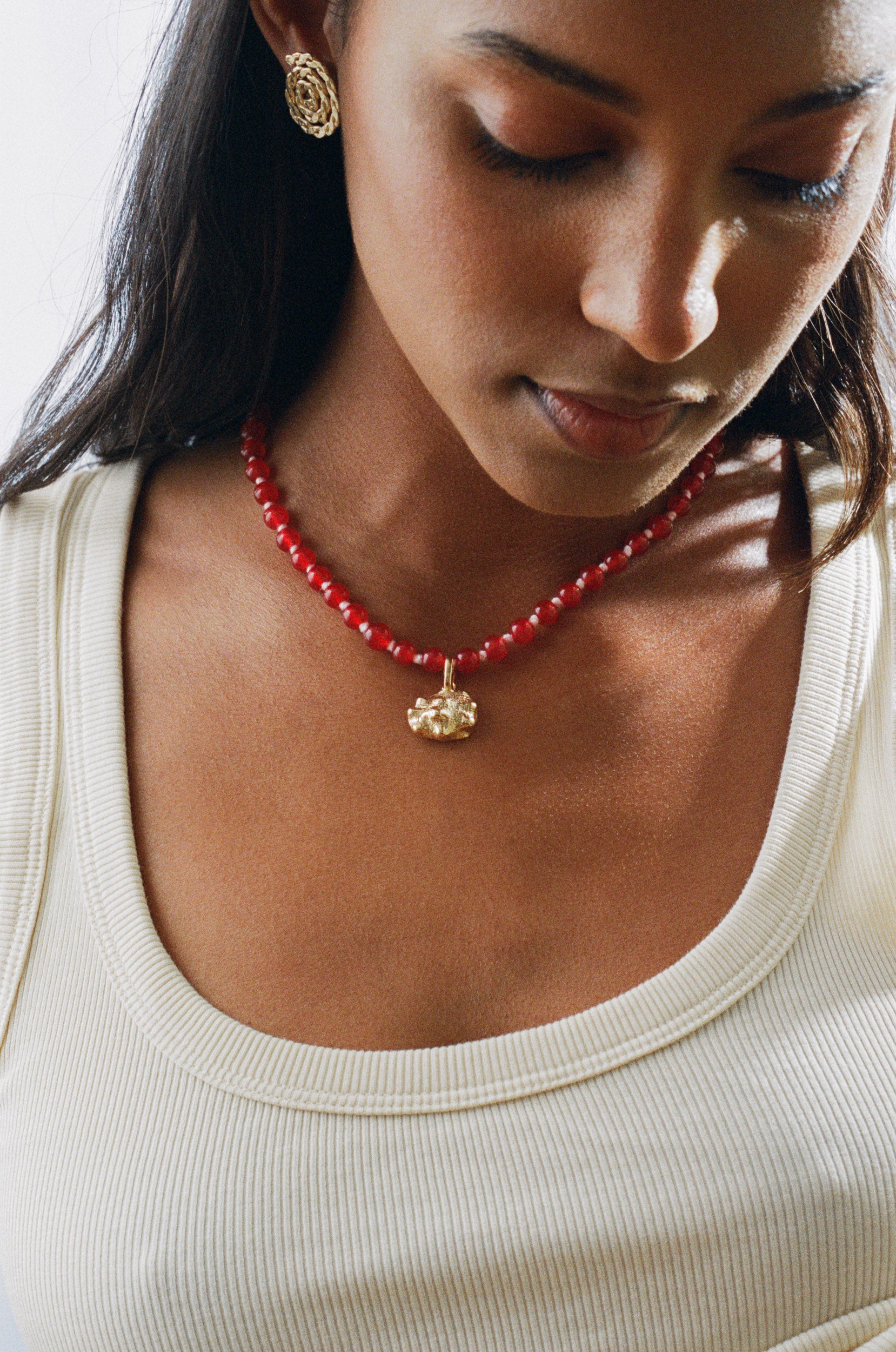 Red beaded necklace