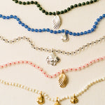 Summer bead necklace and shell pendant collection