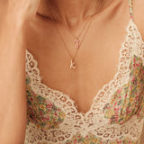 La Letra Encrusted Birthstone Necklace