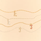 La Letra Encrusted Birthstone Necklace