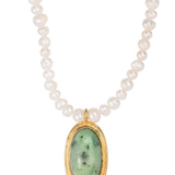 Freshwater Pearl & Grossular Garnet Necklace