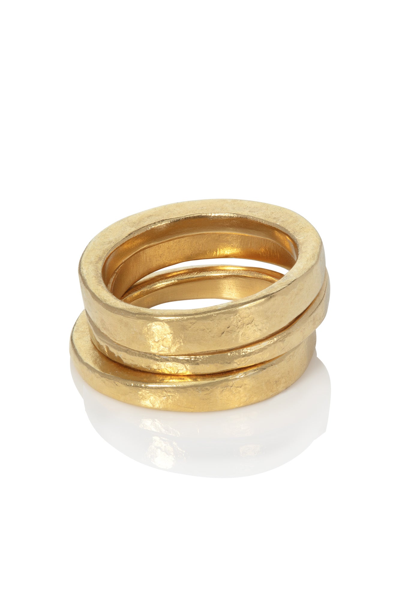 gold-vermeil-forged-stacking-rings-handmade-jewellery-london