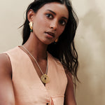 gold drop shell earrings 