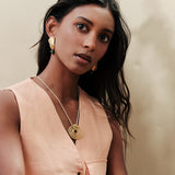 gold drop shell earrings 