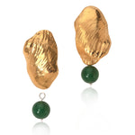gold shell drop earrings