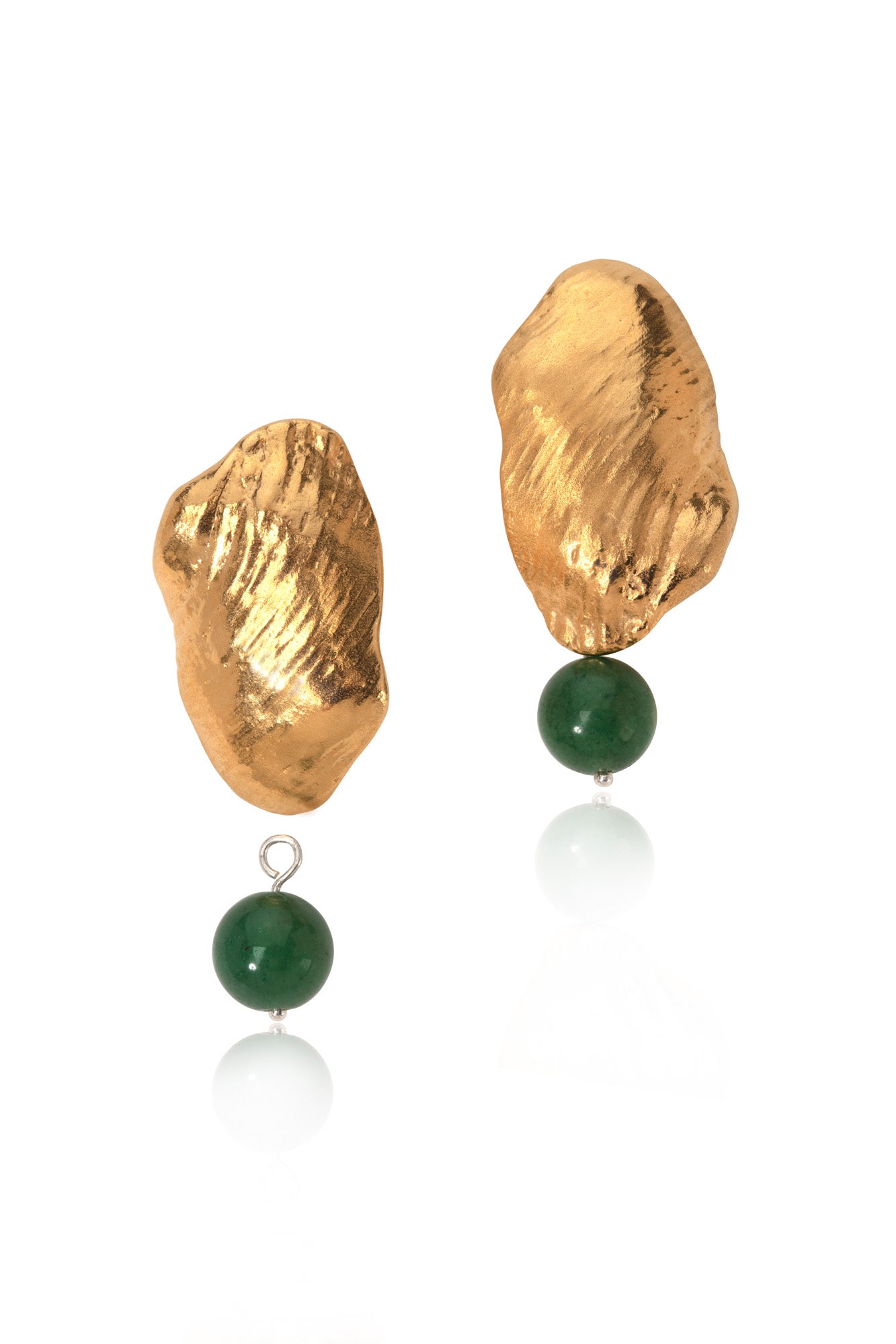 gold shell drop earrings