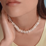 Organic Button Pearl Necklace