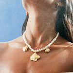 pearl and shell pendant necklace