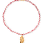 pink quartz beaded necklace