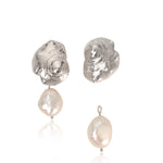 shell pearl earrings silver