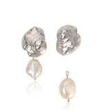 shell pearl earrings silver