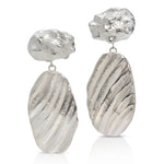 silver drop shell earrings