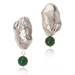 silver shell drop earrings