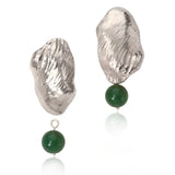 silver shell drop earrings