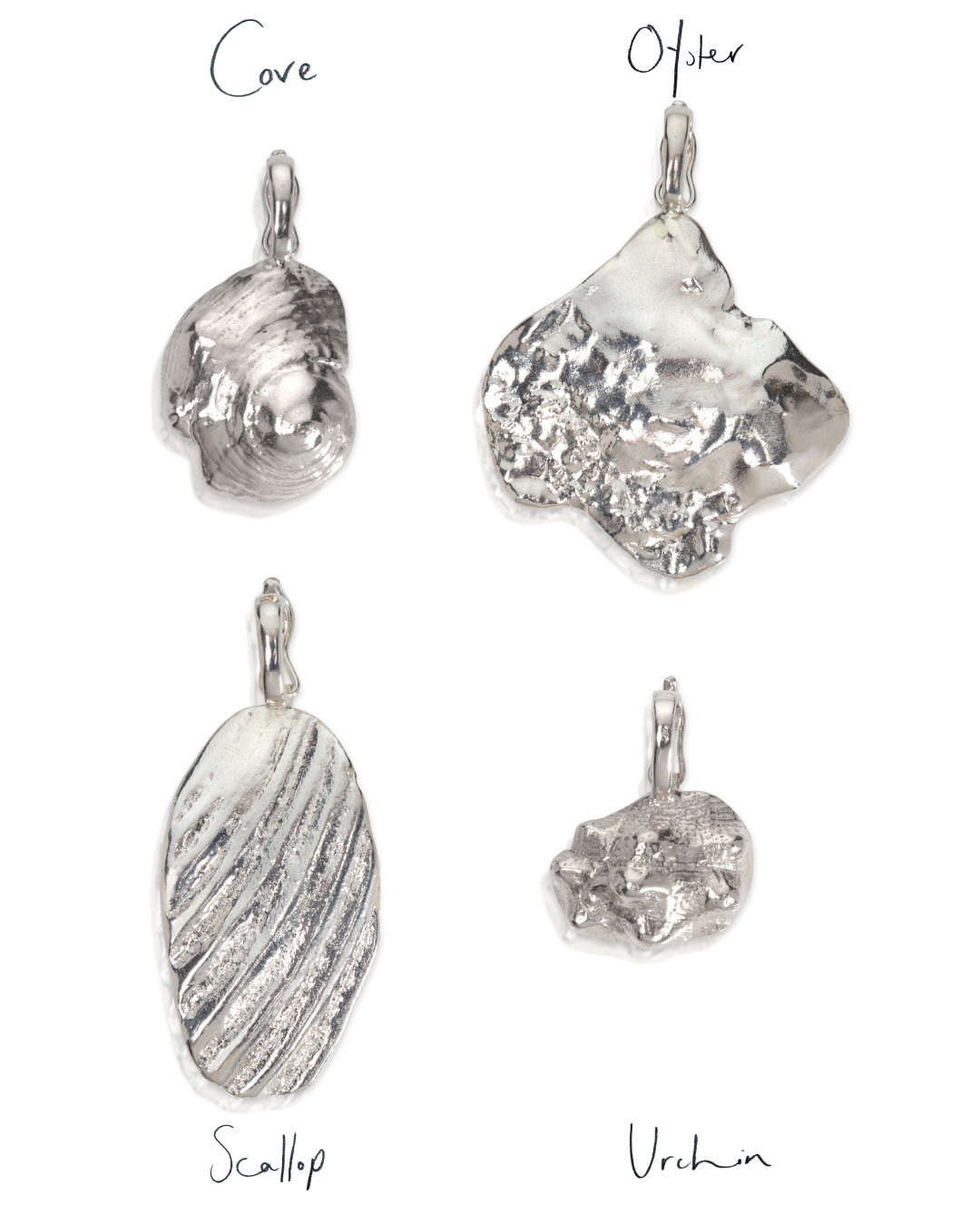 silver shell pendants