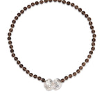 smoky brown quartz beaded necklace
