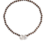 smoky brown quartz beaded necklace