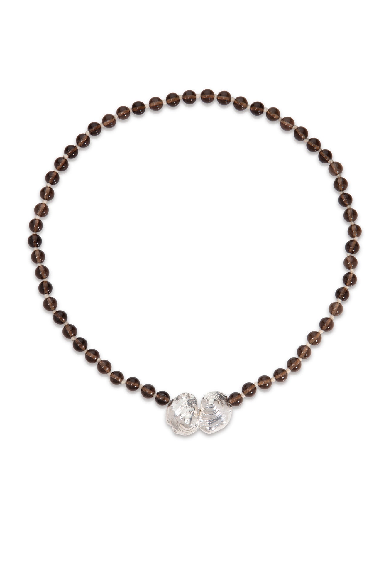 smoky brown quartz beaded necklace