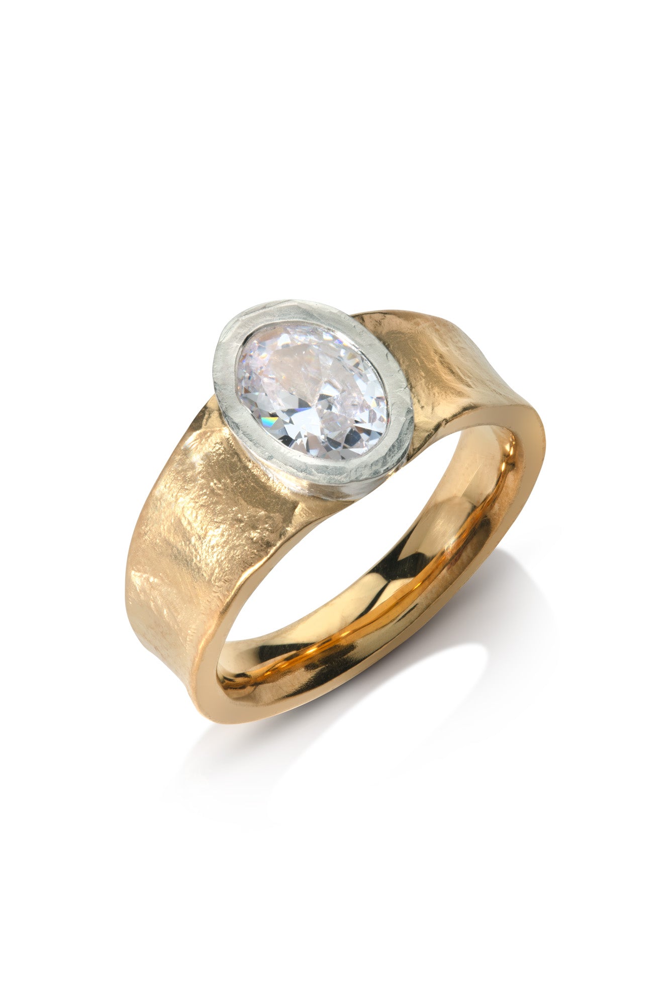 tear-drop-diamond-mixed-metal-ring