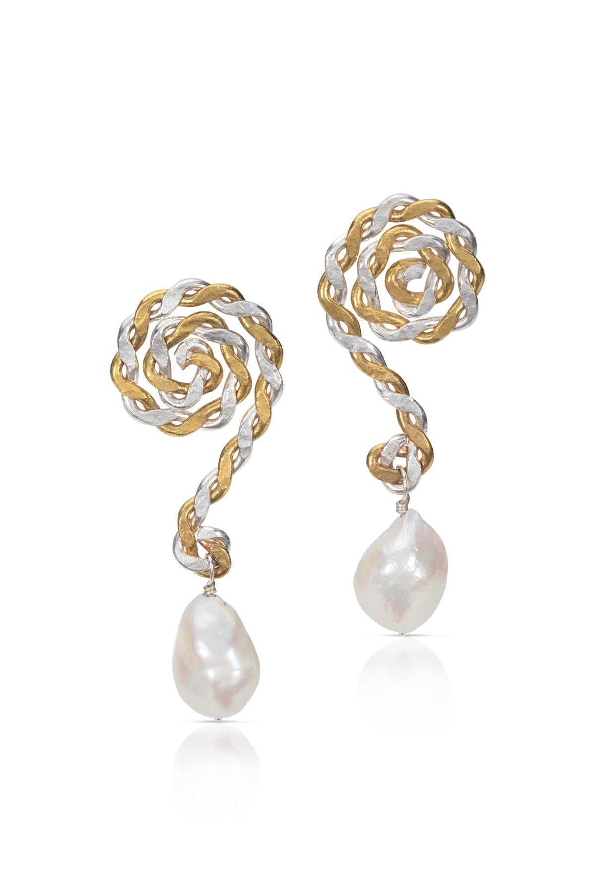 Twisted Twirl Pearl Earrings