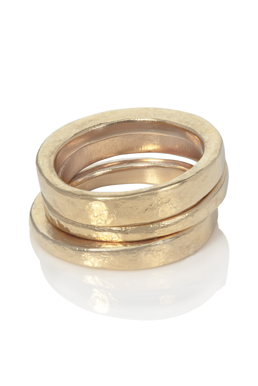 recycled-9ct-yellow-gold-forged-rings