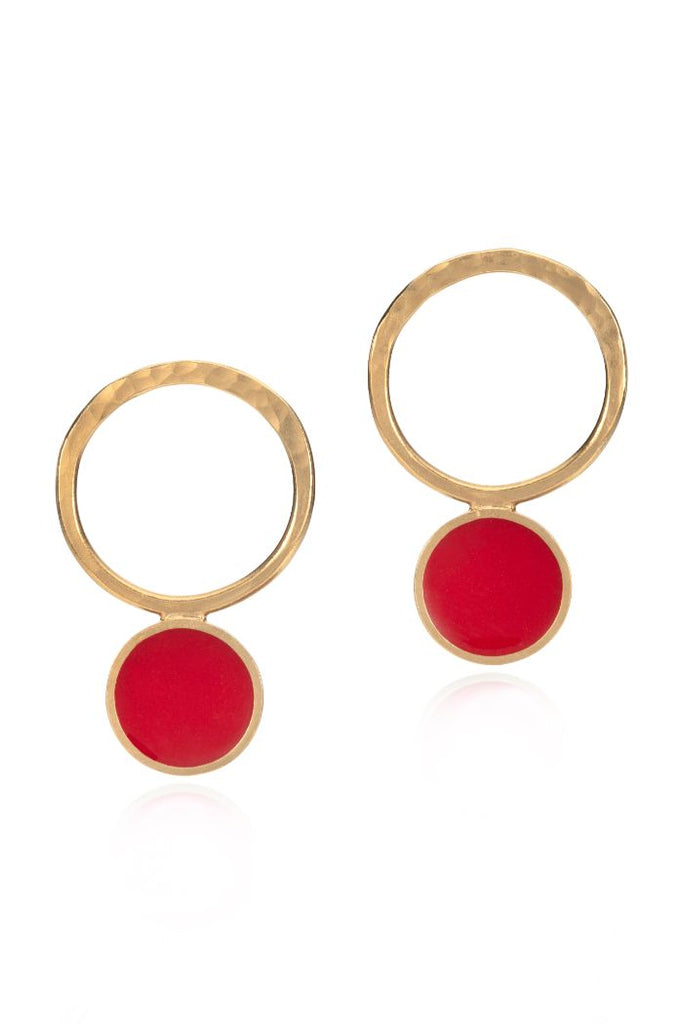 red-enamel-gold-plated-earrings-handmade-in-london