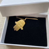 Solid Gold Hand of Fatima Pendant